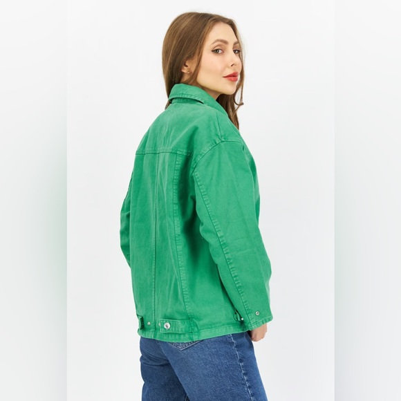 Pull&Bear Green Jean Jacket - Picture 4 of 6